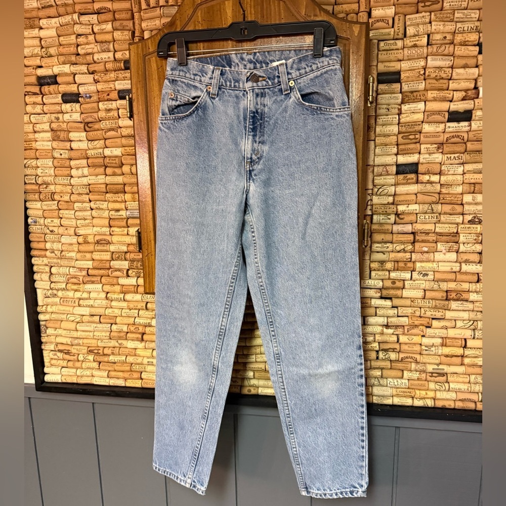 Vintage ‘97 Levi 950 Orange Relaxed fit Tapered HR faded cotton denim sz 7 Short